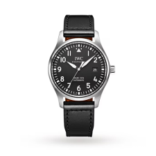 IWC 파일럿 워치 마크XVIII 40 블랙 가죽스트랩